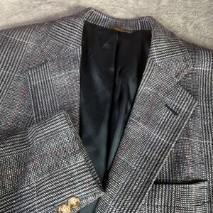 Hunter Haig Blazer Mens 42R Gray Glen Plaid Wool Blend Vintage Jordan Marsh USA‎